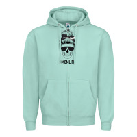 Seafoam Black Glitter Cowhide Patterned Mom Skull Zipper Hoodie - Bettercallsaul