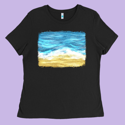 Glitter Beach Background Ladies Tee Designed By Hra Design Shop