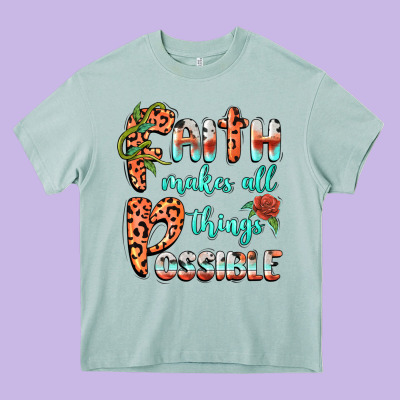 Faith Makes All Things Possible Heavy Core Tee Designed By Barkaloodesign