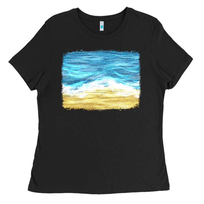 Glitter Beach Background Ladies Tee by HRA Design Shop | Teevron