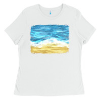 White glitter beach background Ladies Tee - HRA Design Shop