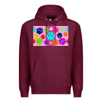 Burgundy paw print Premium Hoodie - TumblerDesignByShophia