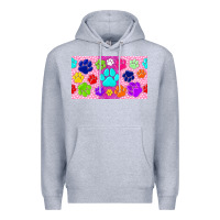 Heather Grey paw print Premium Hoodie - TumblerDesignByShophia