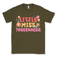 Army Green little miss threenager Classic Tee - MaliasSmallBusiness