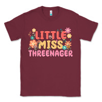 Burgundy little miss threenager Classic Tee - MaliasSmallBusiness