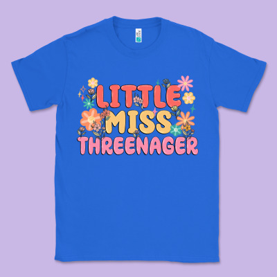 Little Miss Threenager Classic Tee Designed By Maliassmallbusiness