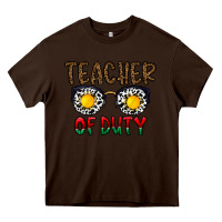 Chocolate Brown teacher of duty Heavy Core Tee - CowhideDigitalArt