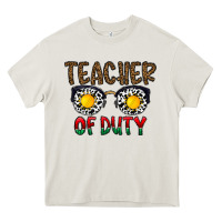 Cream teacher of duty Heavy Core Tee - CowhideDigitalArt