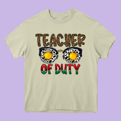 Teacher Of Duty Heavy Core Tee Designed By Cowhidedigitalart