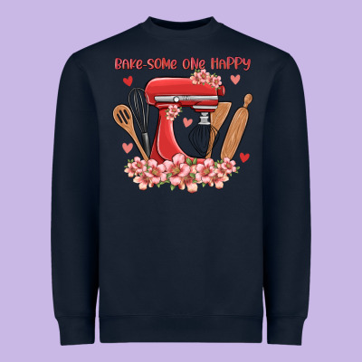 Bake Same One Happy Heavyweight Sweatshirt Designed By Maliassmallbusiness