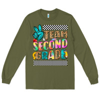 Army Green team second grade Long Sleeve Tee - NancyCooperArtShop