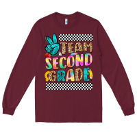Burgundy team second grade Long Sleeve Tee - NancyCooperArtShop