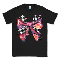 Black coquette bow floral checkered pattern Classic Tee - JahusDesignShop