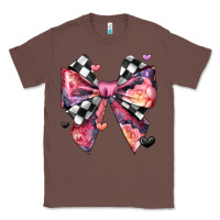 Chestnut coquette bow floral checkered pattern Classic Tee - JahusDesignShop