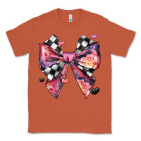 Copper coquette bow floral checkered pattern Classic Tee - JahusDesignShop