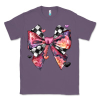 Lavender coquette bow floral checkered pattern Classic Tee - JahusDesignShop