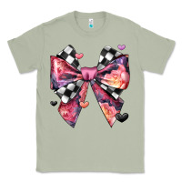 Matcha coquette bow floral checkered pattern Classic Tee - JahusDesignShop