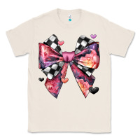 Natural coquette bow floral checkered pattern Classic Tee - JahusDesignShop