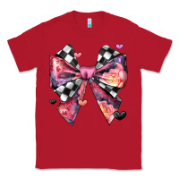 Red coquette bow floral checkered pattern Classic Tee - JahusDesignShop