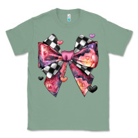 Sage coquette bow floral checkered pattern Classic Tee - JahusDesignShop