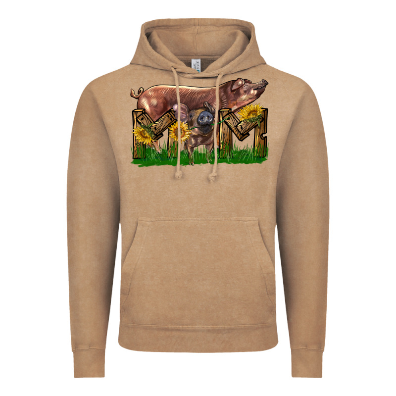 Western Mom With Duroc Pig And Baby Pig Vintage Hoodie by LillyAllenDesigns | Teevron