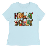 Baby Blue holly jolly Ladies Tee - FaDigitalArtStudio