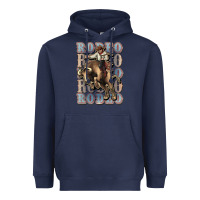 Navy Rodeo Cowboy bull western Heavyweight Hoodie - HowdyJamesFarm