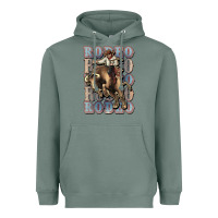 Sage Rodeo Cowboy bull western Heavyweight Hoodie - HowdyJamesFarm