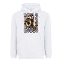 White Rodeo Cowboy bull western Heavyweight Hoodie - HowdyJamesFarm