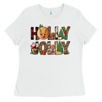 White holly jolly Ladies Tee - FaDigitalArtStudio