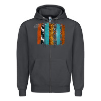 Smoke Western Leopard Glitter Aztec Cowhide Pattern Brushstroke Zipper Hoodie - Bettercallsaul