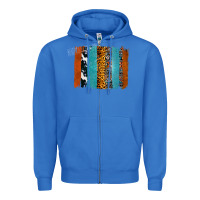 True Royal Western Leopard Glitter Aztec Cowhide Pattern Brushstroke Zipper Hoodie - Bettercallsaul