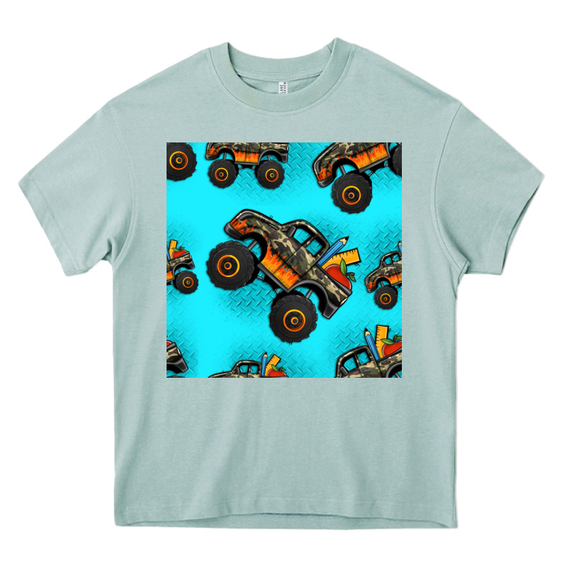 Monster Truck Pre Teen Seamless Pattern Heavy Core Tee by HRA Design Shop | Teevron