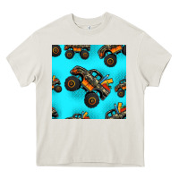 Cream monster truck pre teen seamless pattern Heavy Core Tee - HRA Design Shop