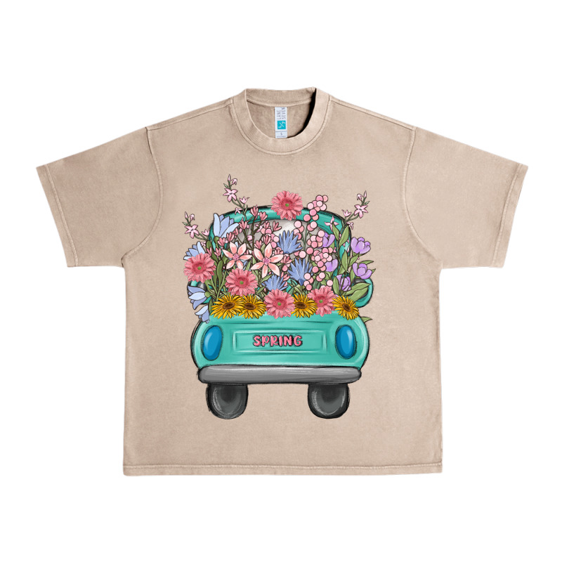 Truck With Flowers Malia Urban Heavy Tee by MaliasSmallBusiness | Teevron