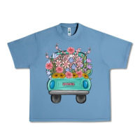 Pebble Blue truck with flowers malia Urban Heavy Tee - MaliasSmallBusiness