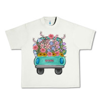 Pistachio truck with flowers malia Urban Heavy Tee - MaliasSmallBusiness