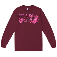 Burgundy lets go girls Long Sleeve Tee - NancyCooperArtShop