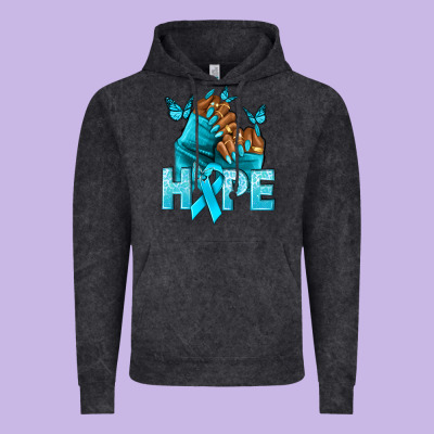 Hope Tealribbonovarian Cancer Nails Vintage Hoodie Designed By Nancycooperartshop