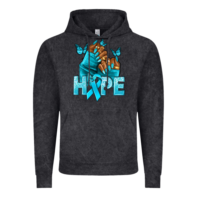 Hope Tealribbonovarian Cancer Nails Vintage Hoodie by NancyCooperArtShop | Teevron