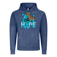 Vintage Denim hope tealribbonovarian cancer nails Vintage Hoodie - NancyCooperArtShop