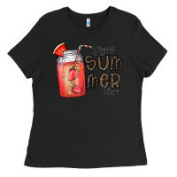 Black summer Ladies Tee - CowhideDigitalArt