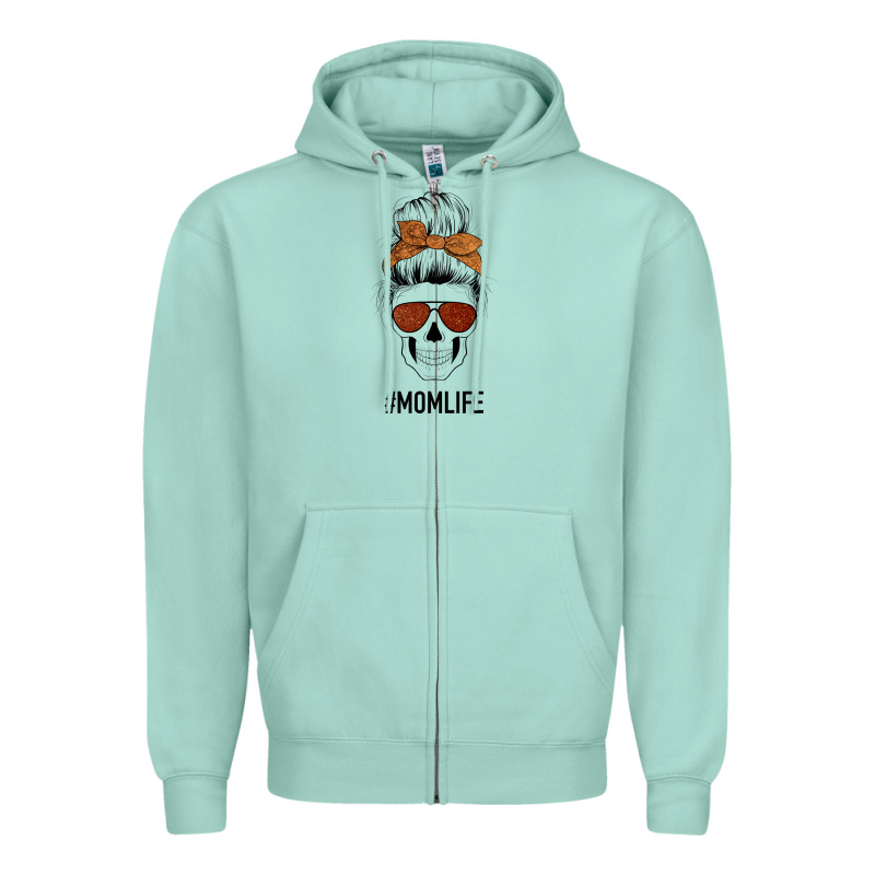 Glitter Western Patterned Mom Skull Zipper Hoodie by Bettercallsaul | Teevron