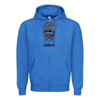 True Royal Glitter Western Patterned Mom Skull Zipper Hoodie - Bettercallsaul