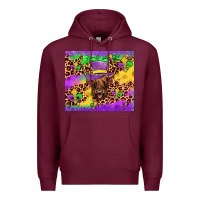 Burgundy highland cow mardi gras tumbler Premium Hoodie - JahusDesignShop