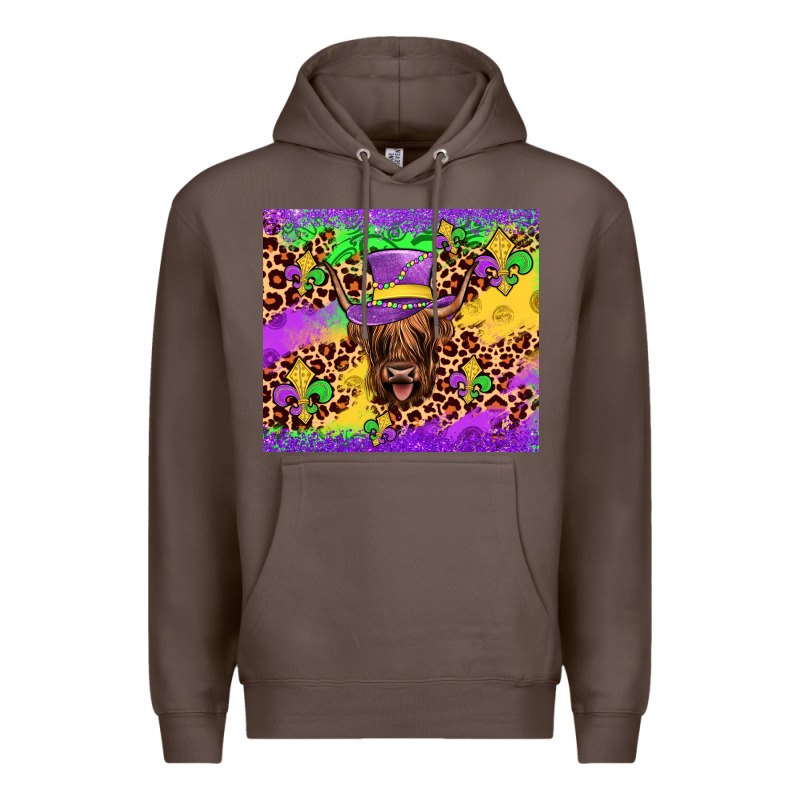 Highland Cow Mardi Gras Tumbler Premium Hoodie by JahusDesignShop | Teevron