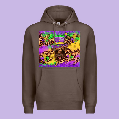 Highland Cow Mardi Gras Tumbler Premium Hoodie Designed By Jahusdesignshop