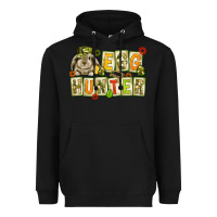 Black Egg hunter with camouflage plate letters Easter Heavyweight Hoodie - HowdyJamesFarm