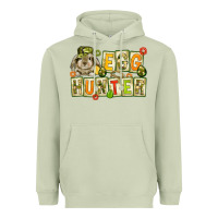 Matcha Egg hunter with camouflage plate letters Easter Heavyweight Hoodie - HowdyJamesFarm