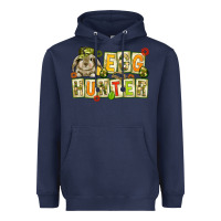 Egg Hunter With Camouflage Plate Letters Easter Heavyweight Hoodie | Teevron